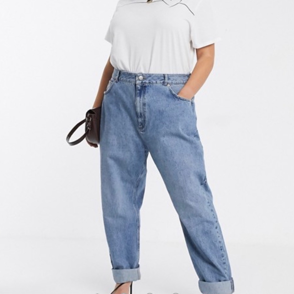 ASOS Design Curve high rise “slouchy” mom jeans
